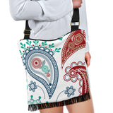 Pretty Wild Red Blue Paisley Crossbody Boho Handbag