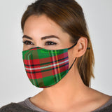 Classic Scottish Tartan Green & Red Protection Face Mask