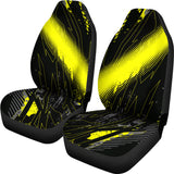 Racing Style Dark Black & Yellow Vibes Car Seat Covers