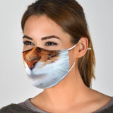 Brown and White Lovely Wild Cat Protection Face Mask