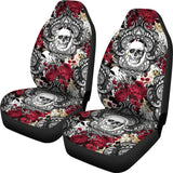 Gothic Skull and Red Roses Seat Covers