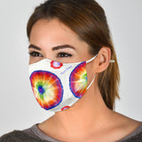 Rainbow Tie Dye Spiral Batik Style Protection Face Mask