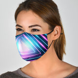 Future Neon Style Pink & Blue Lights Two Protection Face Mask