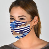 Blue Palm Tree With Stripes Style Protection Face Mask