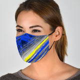 Classic Racing Design Blue & Neon Yellow Protection Face Mask