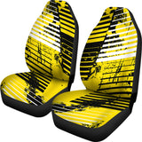 Racing Style Yellow & Black Stripes Vibes Car Seat Covers