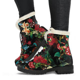 Flower Festival Love Faux Fur Leather Boots