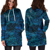 Blue Mandala Vibes Women's Hoodie Dress