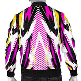 Racing Style Pink & White Colorful Splash Vibe Men's Bomber Jacket