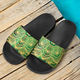 Glamour Green Mandala Slide Sandals