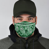 Green Bandana Design With Paisley Style Protection Face Mask