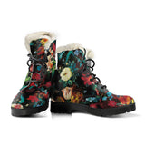 Flower Festival Love Faux Fur Leather Boots