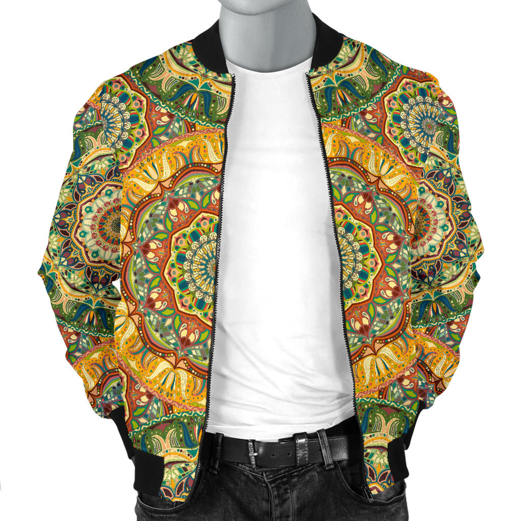 Yellow & Green Mandala Men's Bomber Jacket – This is iT Original
