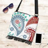 Pretty Wild Red Blue Paisley Crossbody Boho Handbag