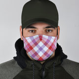 Classic Luxury Tartan Design Pink & White Protection Face Mask