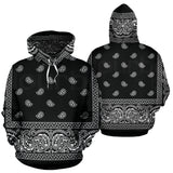 Black Paisley All Over Hoodie