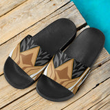 Racing Style Brown & Black Slide Sandals