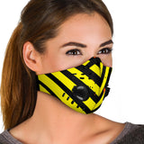 Racing Style Black & Yellow Stripes One Premium Protection Face Mask