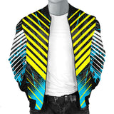 Racing Style Blue & Yellow Stripes Vibes Men's Bomber Jacket