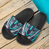 Racing Style Grey & Ocean Blue Slide Sandals