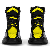 Racing Urban Style Industrial Yellow & Dark Black Vibes Chunky Boots