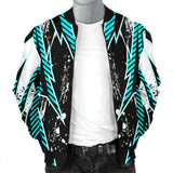 Racing Style Ice Blue & Black Vibes Men's Bomber Jacket