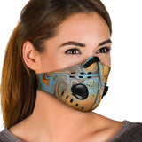 Yellow & Blue Real Bubble Marble Design Premium Protection Face Mask