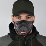 Lucky Black Puggy Pug Happy Face Protection Face Mask