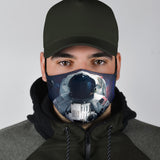 Black Helmet Astronaut & The Earth Protection Face Mask