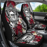 Gothic Skull and Red Roses Seat Covers