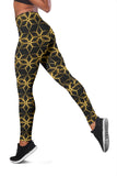 Black & Gold Geometric Style Women's Leggings