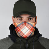 Classic Luxury Tartan Design Orange & White Protection Face Mask