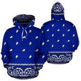 Dark Blue Bandana Style All Over Hoodie