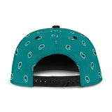 Luxury Light Green Bandana Style Paisley Design Snapback Hat