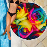 Rainbow Rose Beach Blanket