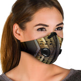 Luxury Gold & Black Design Art Four Premium Protection Face Mask