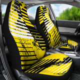 Racing Style Yellow & Black Stripes Vibes Car Seat Covers