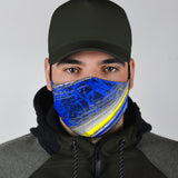 Classic Racing Design Blue & Neon Yellow Protection Face Mask