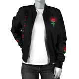 Women's bomber jacket perfect Neon Rose design & My own business