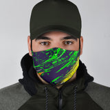 Classic Racing Design Deep Blue & Neon Green Protection Face Mask