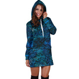 Blue Mandala Vibes Women's Hoodie Dress