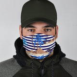 Blue Palm Tree With Stripes Style Protection Face Mask