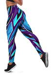 Racing Style Fresh Violet & Ice Blue Vibes Women's Leggings