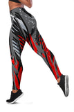 Racing Style Wild Red & Black & Grey Colorful Vibe Women's Leggings