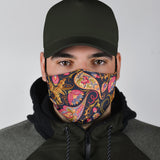 Dark Blue & Pink Paisley Pattern Protection Face Mask