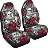 Gothic Skull and Red Roses Seat Covers