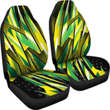 Racing Brazil Style Yellow & Green Vibes Car Seat Covers