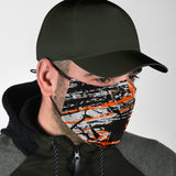 Classic Racing Design Black & Neon Orange Protection Face Mask