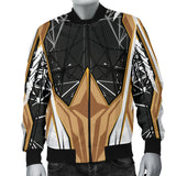 Racing Style Brown & Black Men's Bomber Jacket