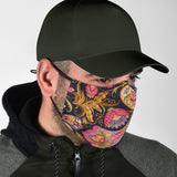 Dark Blue & Pink Paisley Pattern Protection Face Mask